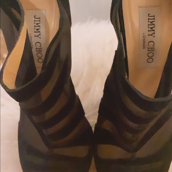 Authentic Jimmy Choo Peep toe suede booties good condition - Picture 5 of 5